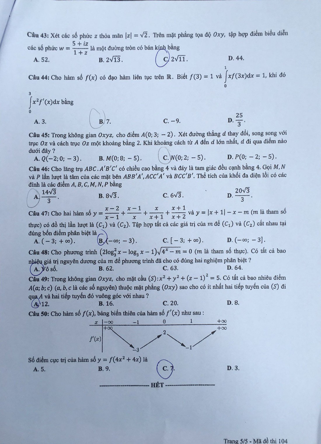 Đáp án môn toán thi THPT quốc gia 2019 - Ảnh 19.