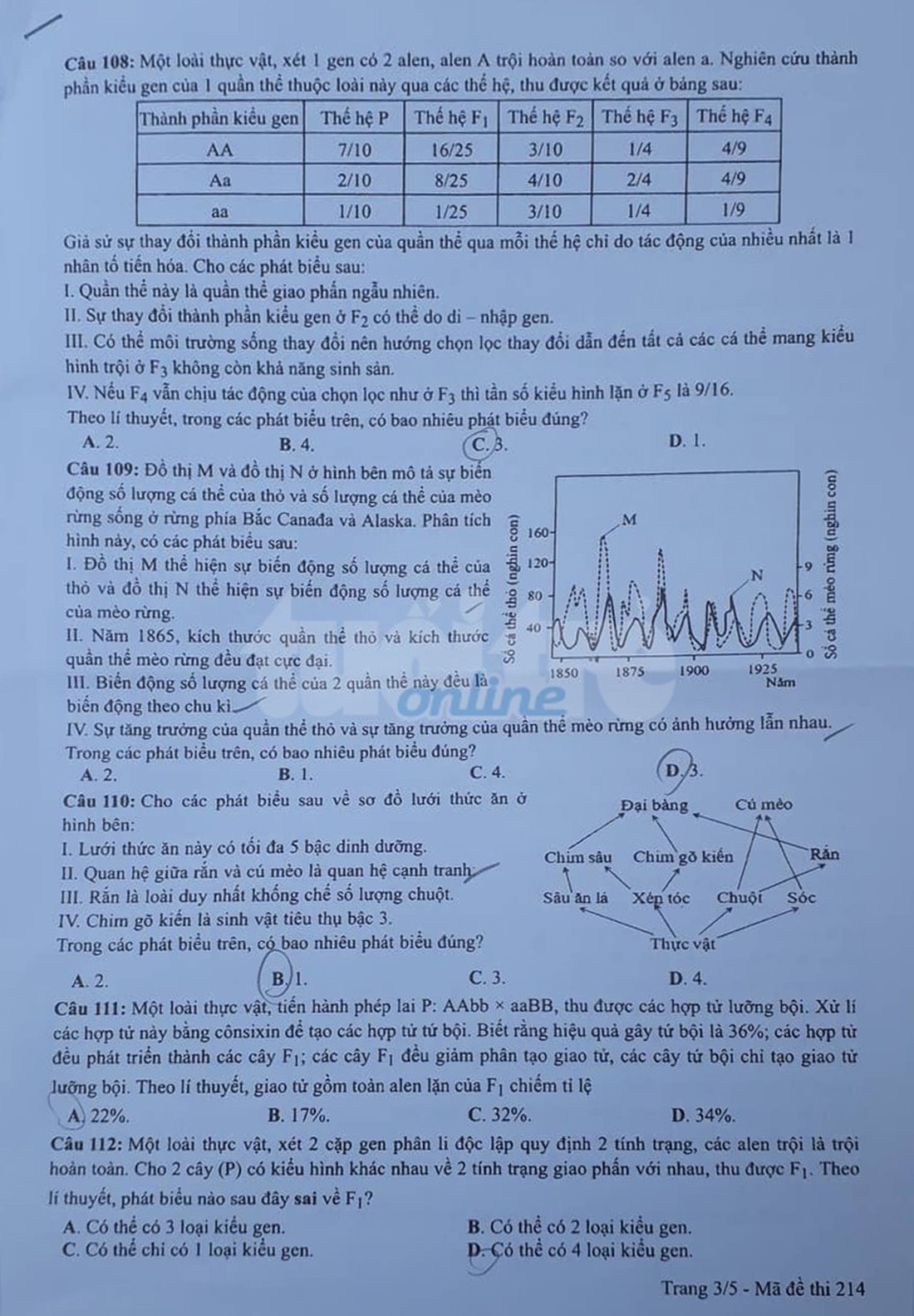 Đáp án môn sinh thi THPT quốc gia 2019 - Ảnh 12.