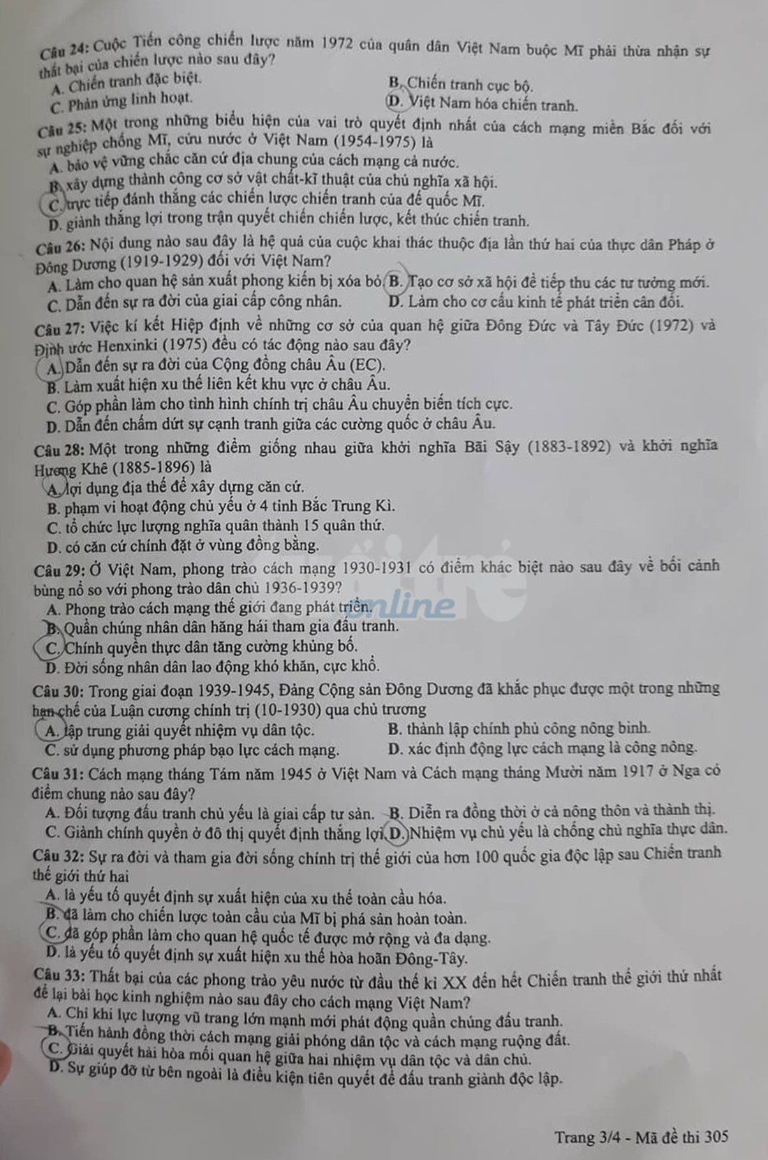 Đáp án môn sử THPT quốc gia 2019 - Ảnh 7.