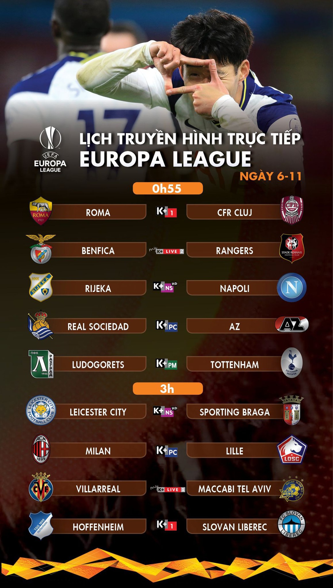 Lịch trực tiếp Europa League: Tottenham trở lại mạch thắng? - Ảnh 1.