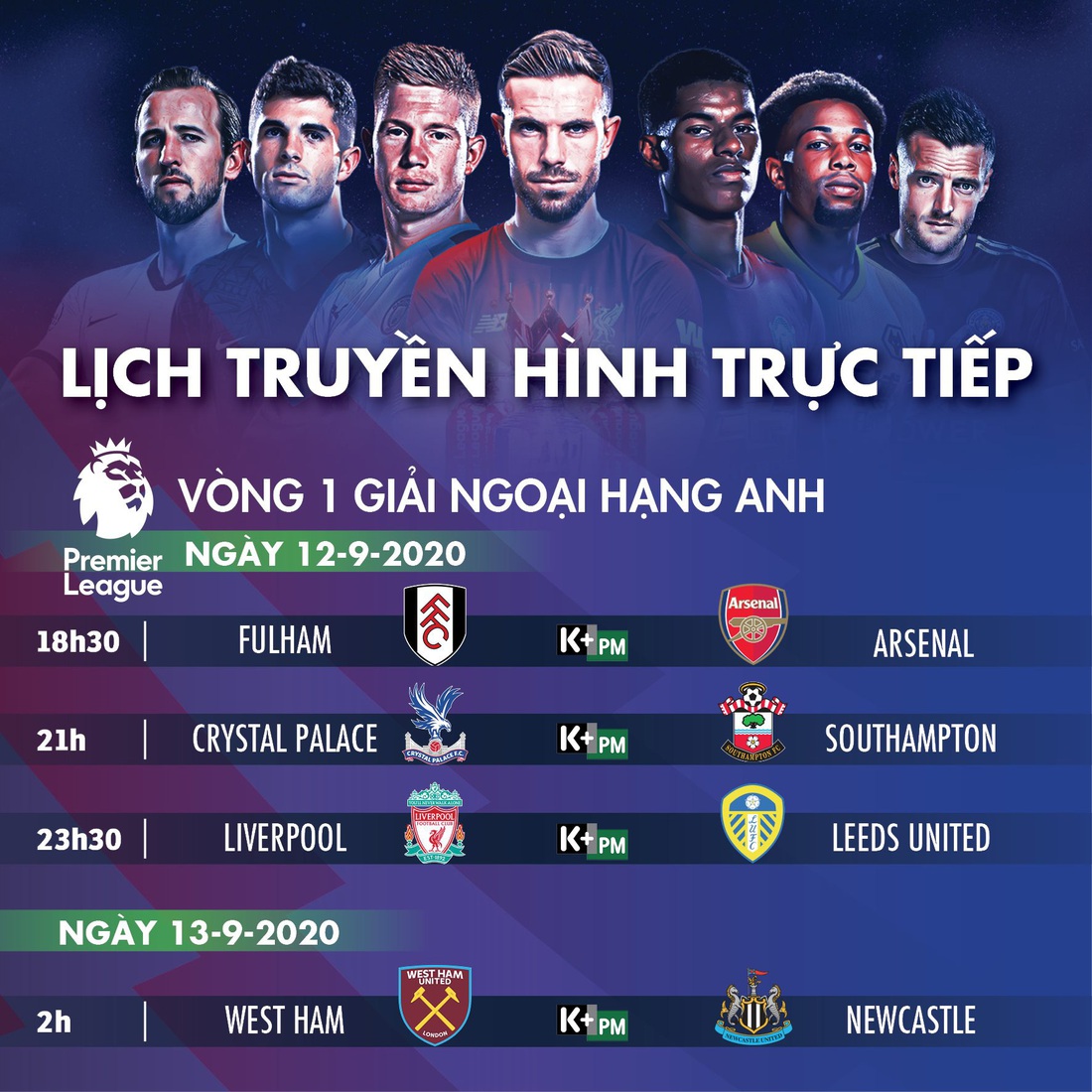 Lịch trực tiếp ngày khai mạc Premier League: Tâm điểm Arsenal, Liverpool - Ảnh 1.