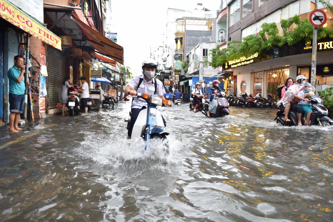 Cây bật gốc đổ ngang đường Nguyễn Tri Phương làm 1 người bị thương, ngập và kẹt xe nhiều nơi - Ảnh 9.