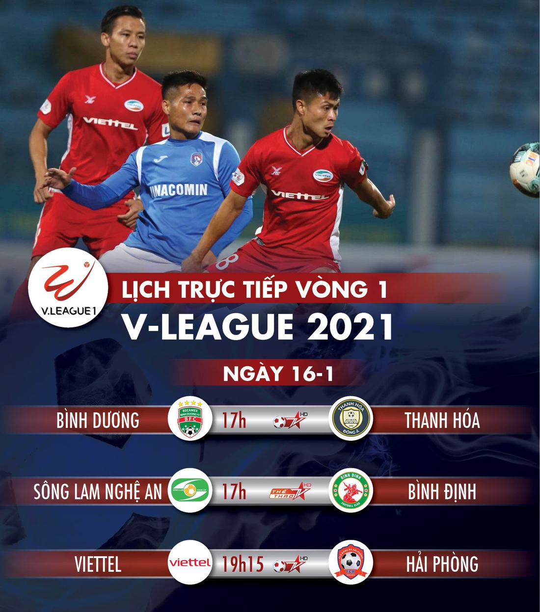 Lịch trực tiếp vòng 1 V-League 2021: Bình Dương - Thanh Hóa - Ảnh 1.