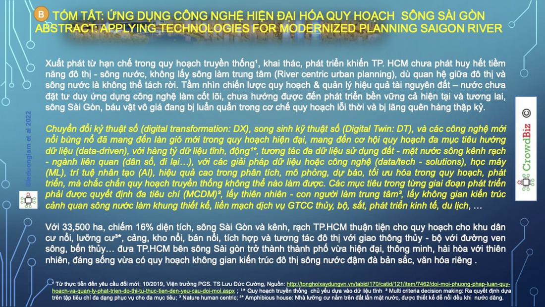 Quy hoạch và phát triển sông Sài Gòn - Hiệu quả lớn khi ứng dụng công nghệ - Ảnh 2.