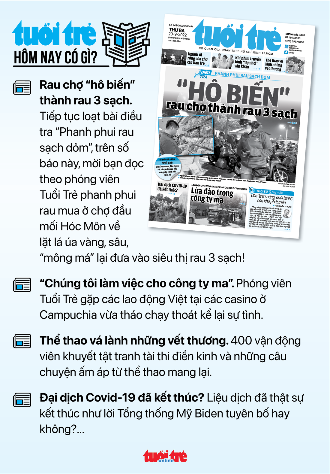 Tin sáng 20-9: Đón xem bài điều tra trên báo in Tuổi Trẻ: Hô biến rau chợ thành rau 3 sạch ra sao? - Ảnh 6.