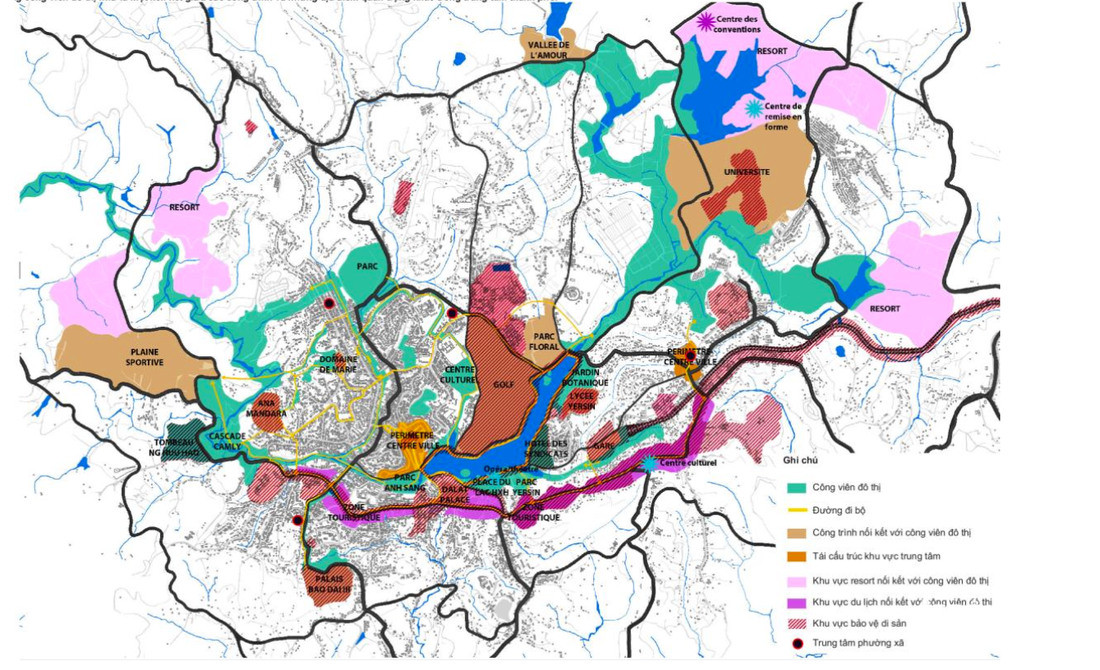 Sơ đồ bảo tồn kiến trúc - cảnh quan đô thị Đà Lạt tại Quy hoạch 704 - Ảnh: M.V.