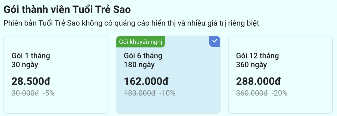 Tiết kiệm tới 20% với gói sao và gói thành viên Tuổi Trẻ Sao mới - Ảnh 2.