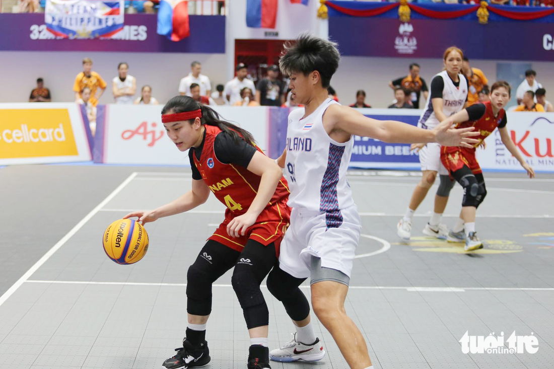 Tuyển bóng rỗ 3x3 nữ Việt Nam đạt phong độ cao trong ngày ra quân 6-5 tại SEA Games 32 - Ảnh: ĐỨC KHUÊ