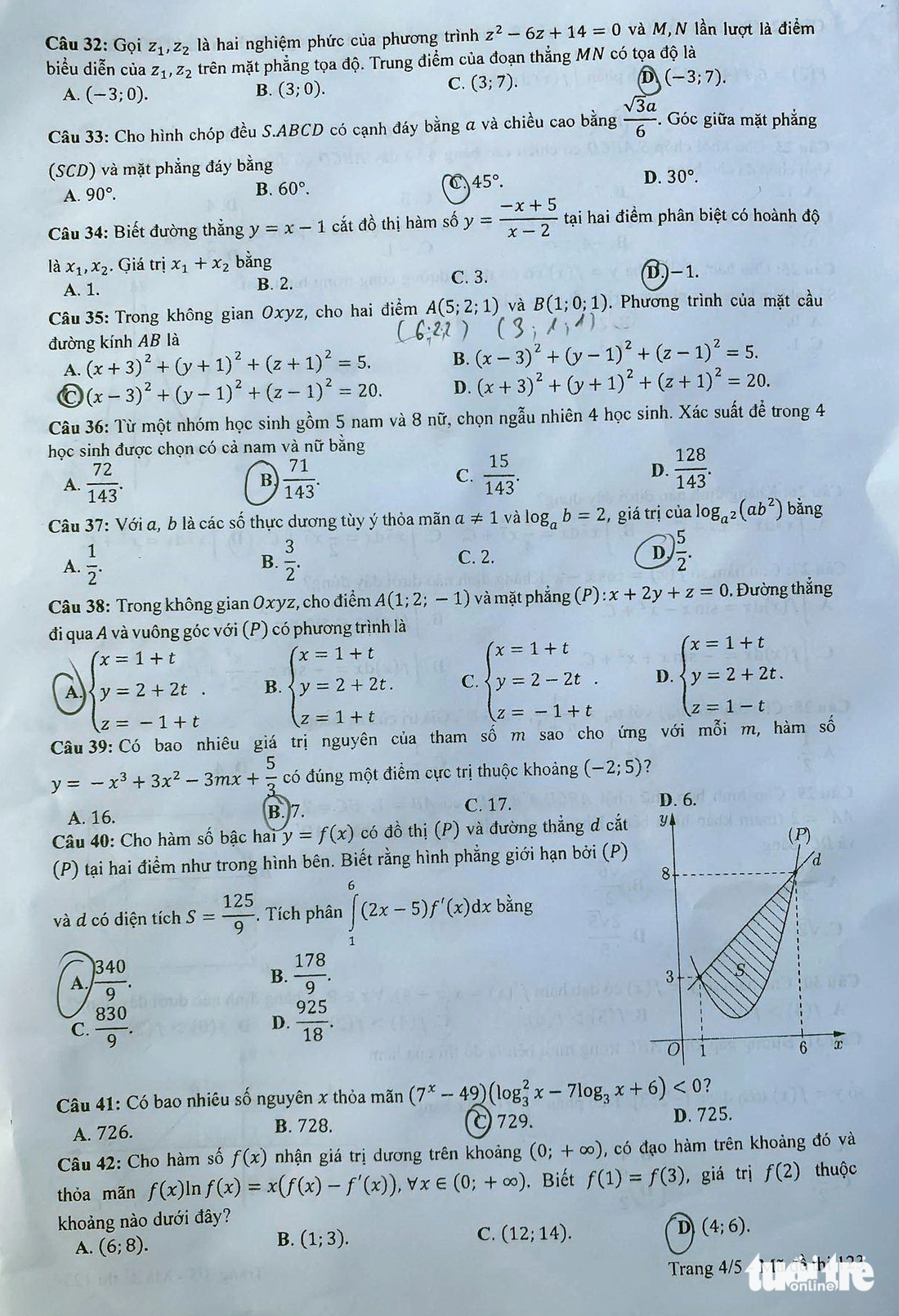 Đề toán kỳ thi tốt nghiệp THPT 2023 - Ảnh 4.