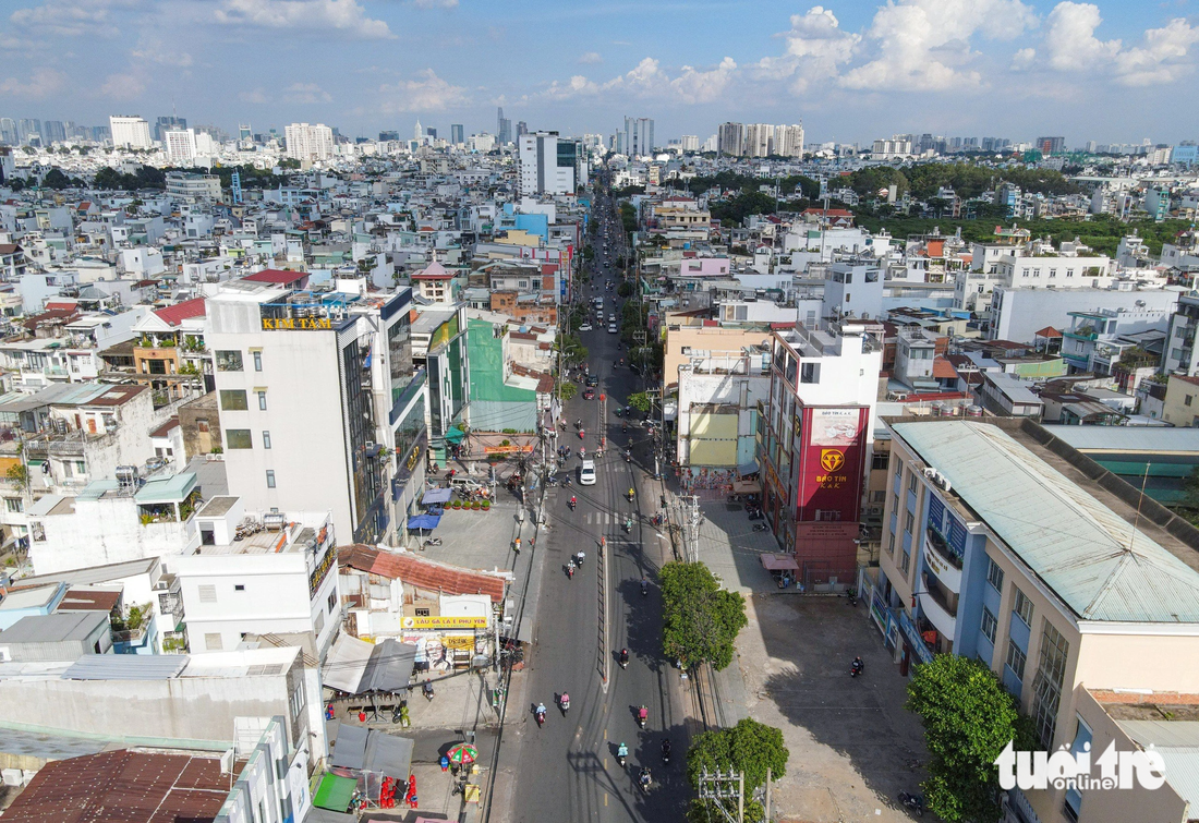 Giao lộ Cách Mạng Tháng Tám - Phạm Văn Hai (quận Tân Bình, TP.HCM), nơi tuyến metro số 2 sẽ đi qua - Ảnh: CHÂU TUẤN