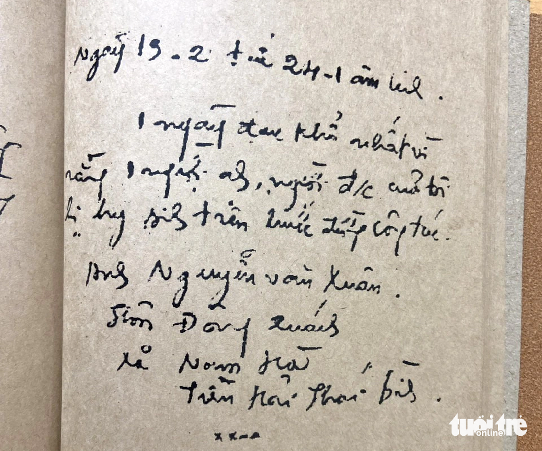 Trang viết đau buồn về người đồng đội vừa hy sinh - căn cứ duy nhất để cuốn nhật ký tìm về với chủ nhân - Ảnh: T.ĐIỂU