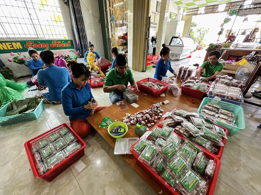 Ngày nay nem Lai Vung đa dạng sản phẩm, được đóng gói bắt mắt - Ảnh: ĐẶNG TUYẾT