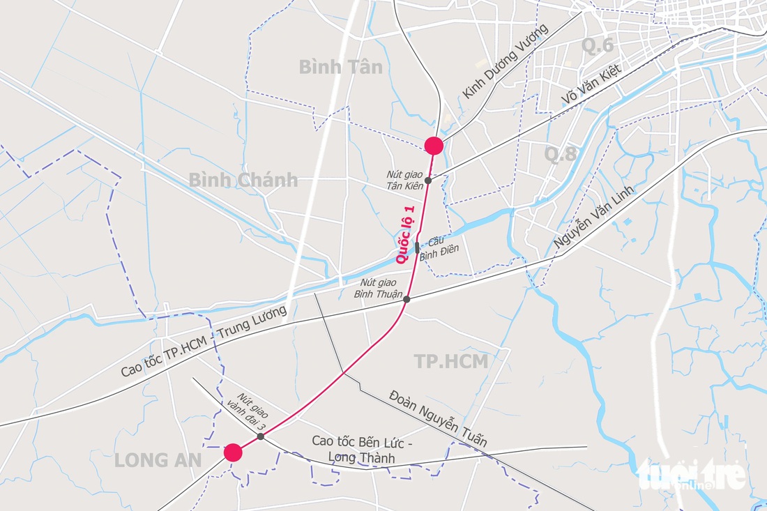 Toàn cảnh phương án mở rộng quốc lộ 1 ở cửa ngõ tây TP.HCM lên 10-12 làn xe - Ảnh 16.