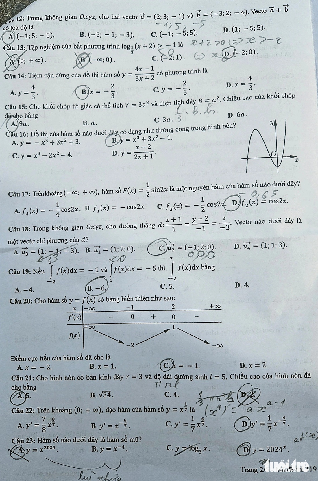 Đề thi toán tốt nghiệp THPT 2024: Phân hóa tốt, khó điểm 10- Ảnh 3.
