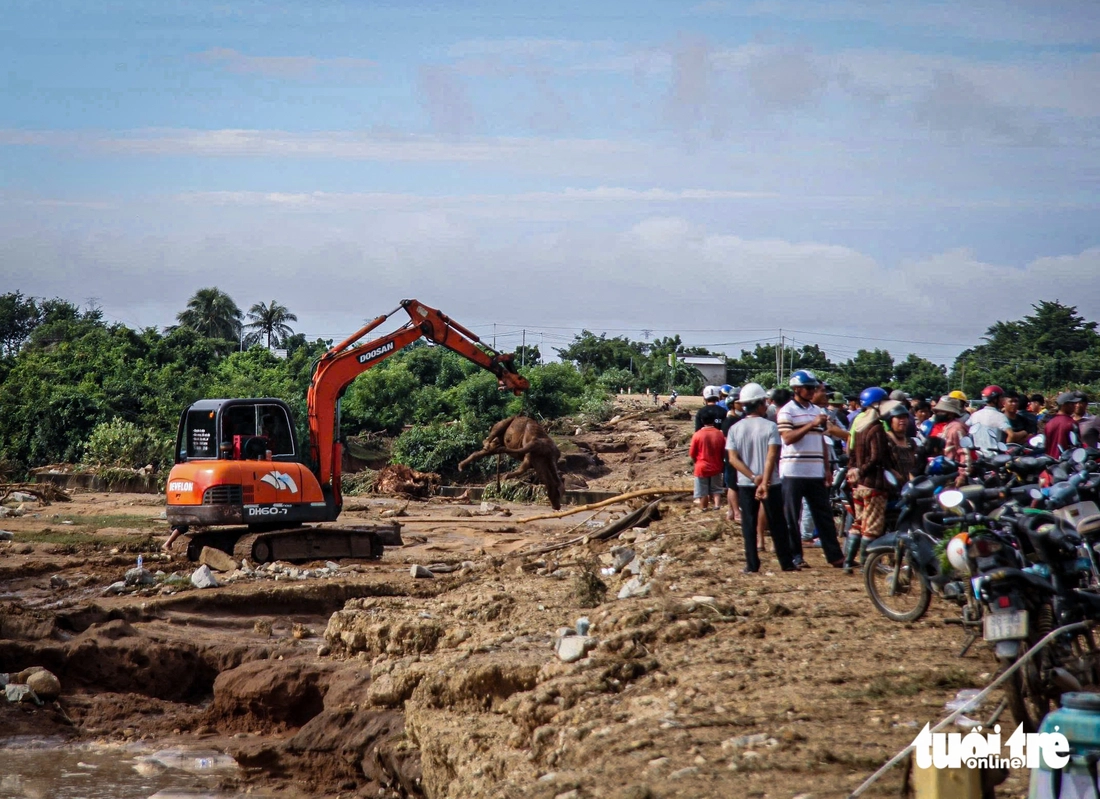 Vỡ hồ tự đắp ở Tuy Phong: Người dân bức xúc, yêu cầu xử lý trách nhiệm - Ảnh 3. vỡ hồ chứa - Ảnh 2.