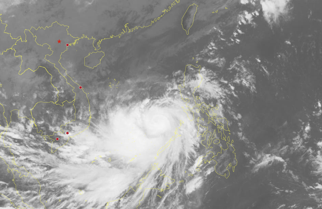 Toàn cảnh bão Kalmaegi từ vệ tinh và vùng áp thấp đi sau - Ảnh 3.