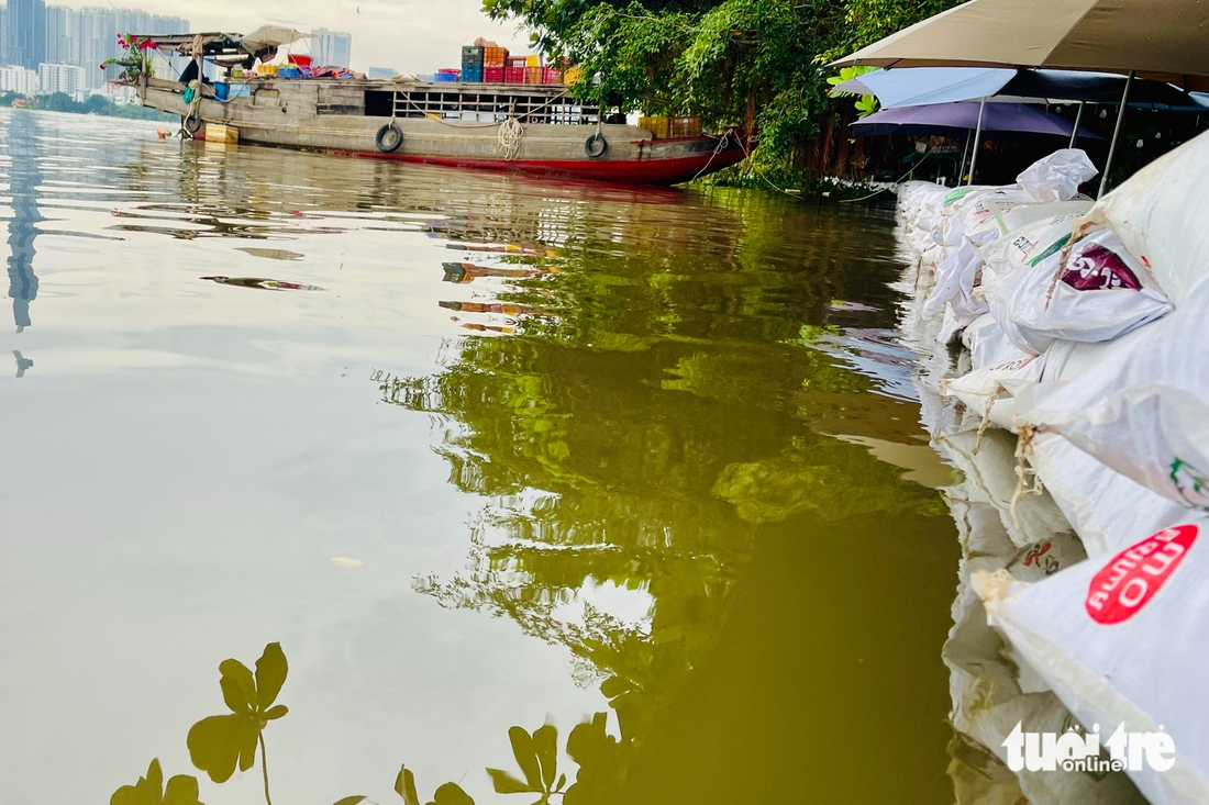 Triều cường vượt bờ chắn Thanh Đa, lút nửa xe ở Hiệp Phước- Ảnh 4. Triều cường vượt bờ chắn Thanh Đa, lút nửa xe ở Hiệp Phước - Ảnh 5.