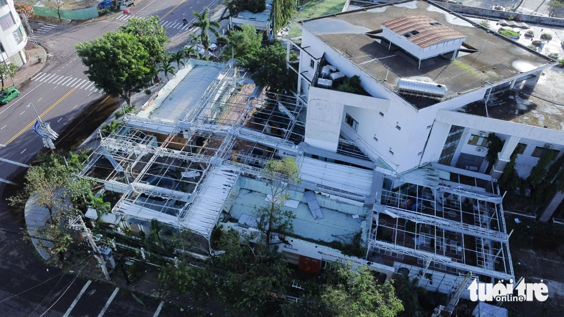 Sau bão Kalmaegi, nhiều nơi ở Quy Nhơn tan hoang, cây cối, trụ điện nằm la liệt- Ảnh 3. Sau bão Kalmaegi, nhiều nơi ở Quy Nhơn tan hoang, cây cối, trụ điện nằm la liệt - Ảnh 3.