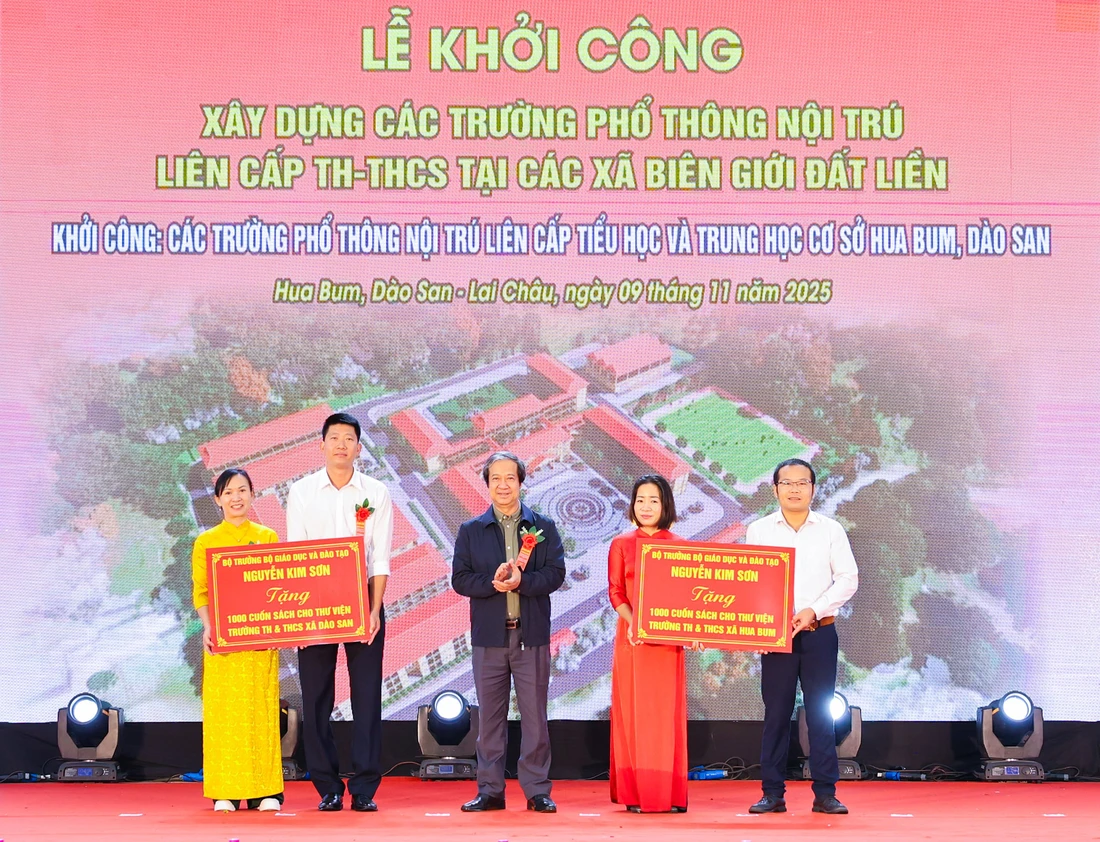 Đồng loạt khởi công trường nội trú liên cấp các xã biên giới - Ảnh 15.
