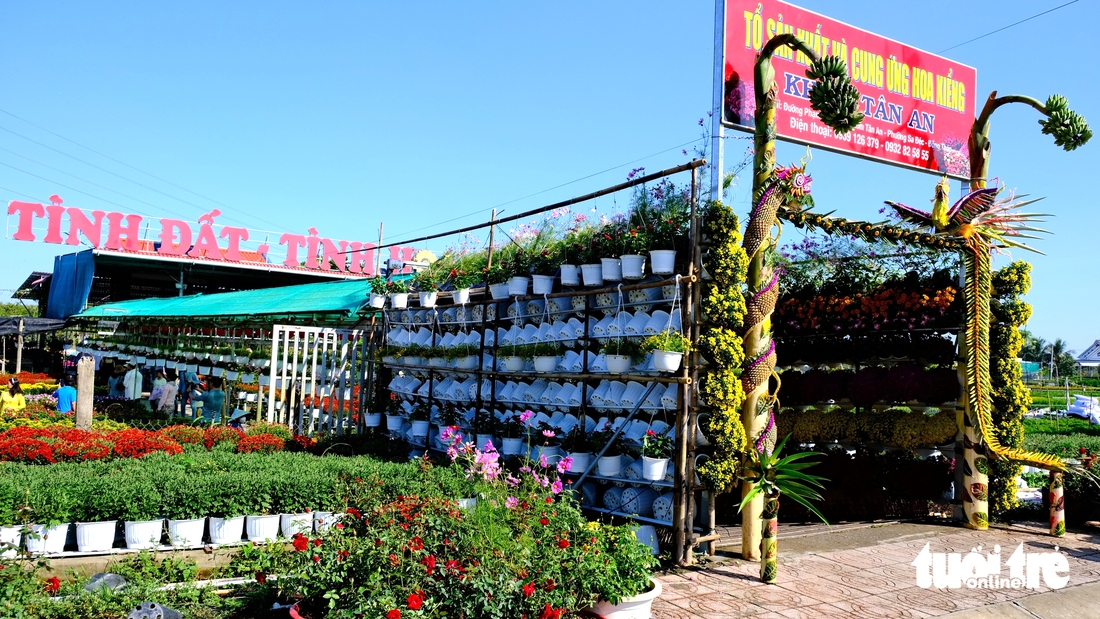 Trái tim làng hoa Sa Đéc được kết bằng 1.500 giỏ hoa thu hút khách chụp ảnh - Ảnh 5.