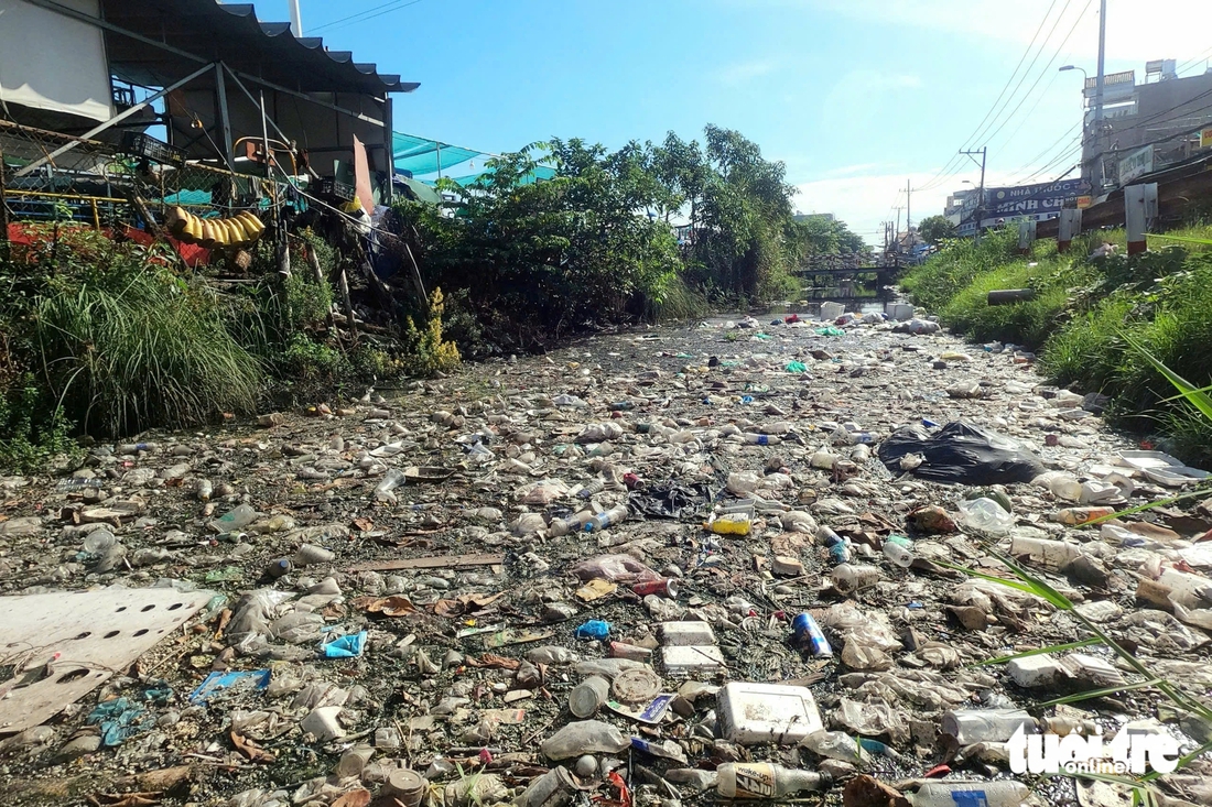 Kênh Chiến Lược ở quận Bình Tân đầy rác, địa phương nói sẽ ra quân vớt rác - Ảnh 5.