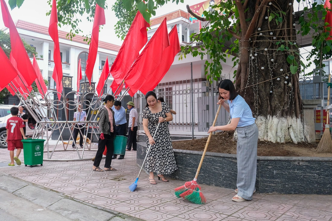 Trụ sở phường xã 'thay áo' mới, người dân hứng khởi chờ thời khắc lịch sử - Ảnh 5. bắc ninh - Ảnh 6.