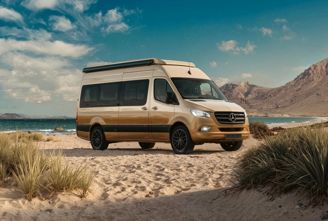 Nhà di động Mercedes-Benz Sprinter: Như du thuyền trên cạn, nhà bếp 'khủng', phòng tắm gây tranh cãi - Ảnh 1.