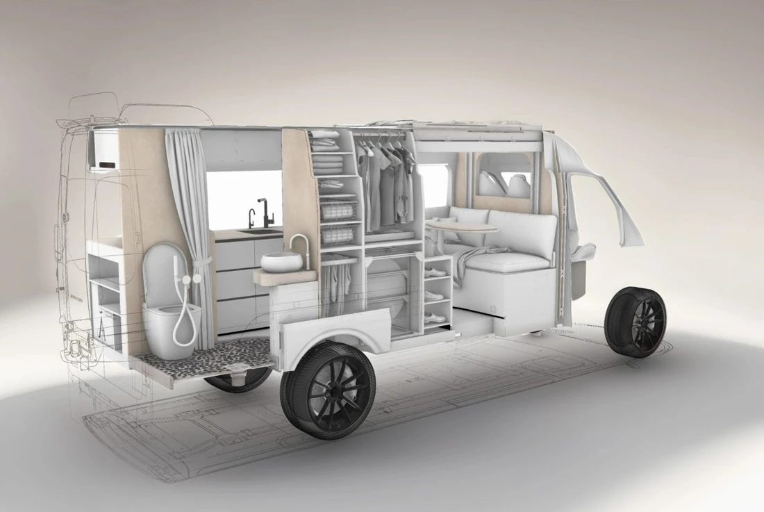 Nhà di động Mercedes-Benz Sprinter: Như du thuyền trên cạn, nhà bếp 'khủng', phòng tắm gây tranh cãi - Ảnh 3.