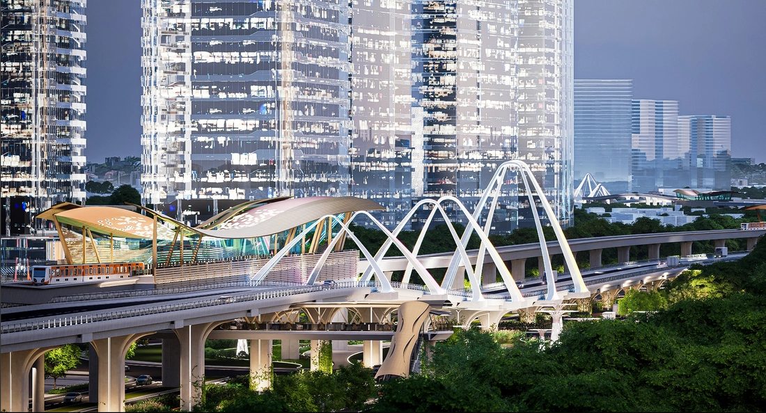 Trục Bắc - Nam TP.HCM tương lai với điểm nhấn cầu vượt lấy cảm hứng từ rễ cây đước - Ảnh 11.