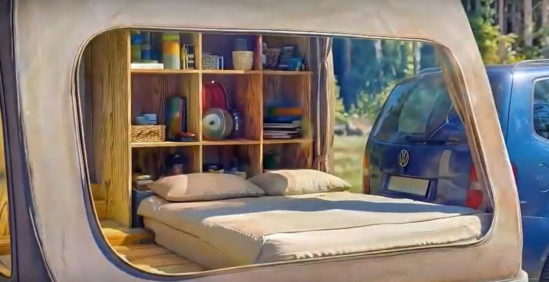 Nhà di động 'nở' gấp 3 lần: Bình thường nhỏ hơn cả Wuling Mini EV, khi mở rộng đủ cho 4 người sống - Ảnh 11.