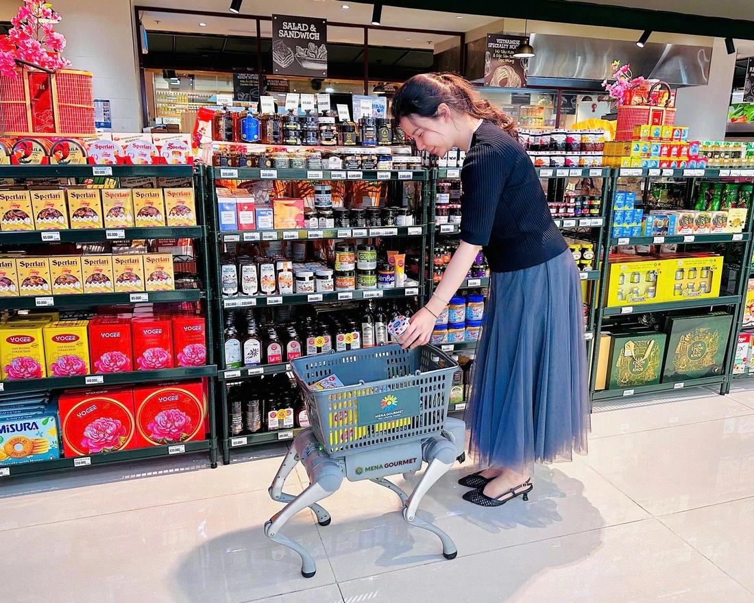 Cặp đôi robot chó Meme và Nana chính thức 'làm việc' tại Menas Mall Saigon Airport - Ảnh 2.
