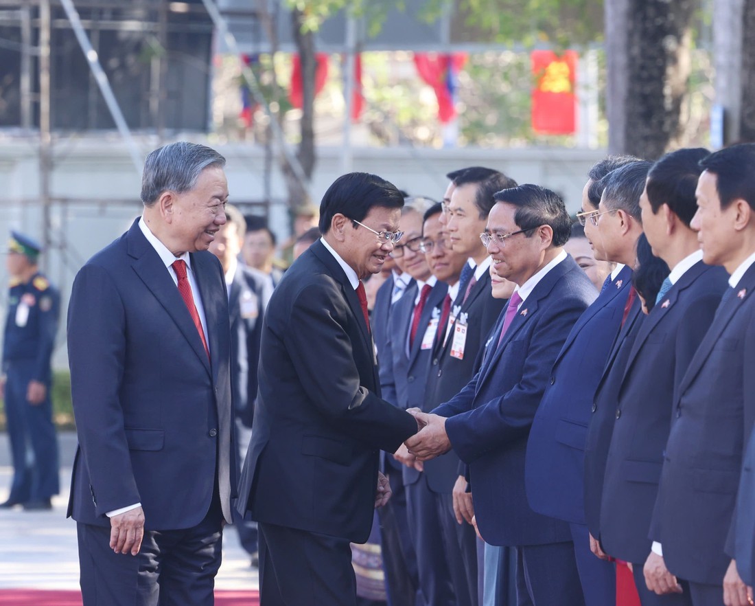 Lễ đón trọng thể Tổng Bí thư Tô Lâm tại Lào - Ảnh 7.