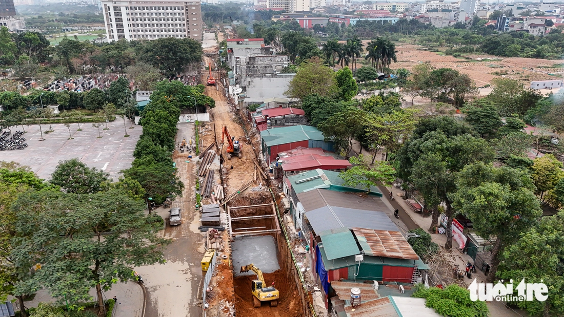 Cận cảnh loạt 'đại công trường' các dự án chống ngập ở Hà Nội đang hối hả thi công - Ảnh 13.