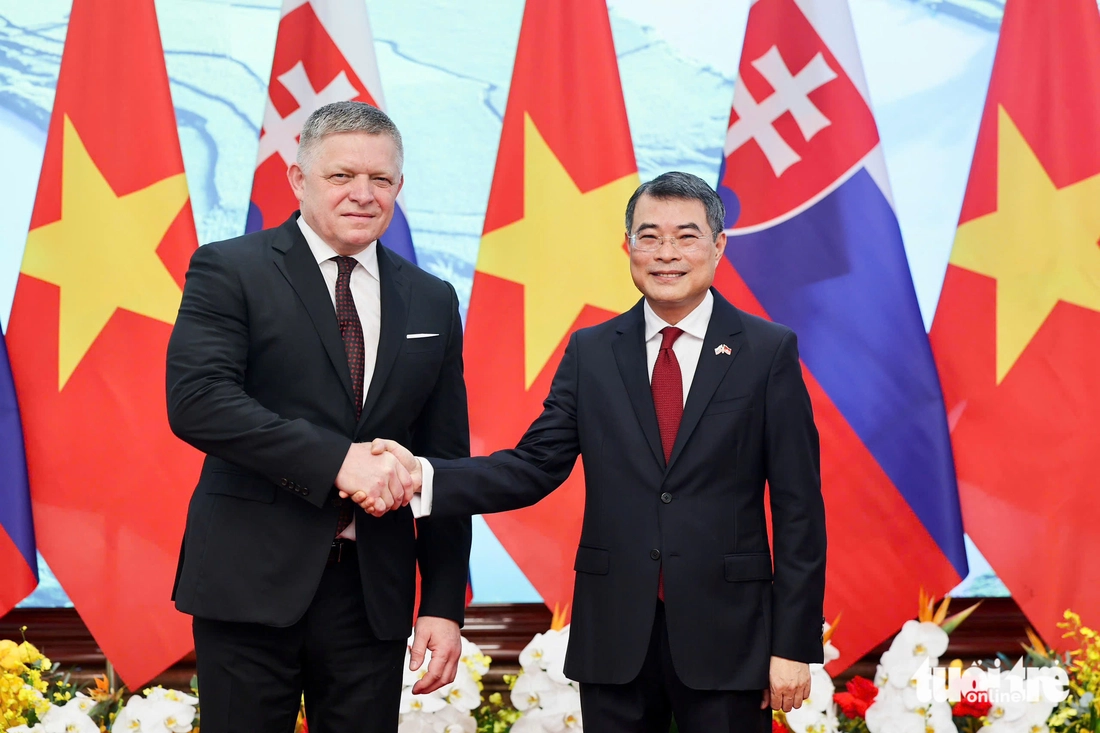 Thủ tướng Lê Minh Hưng chủ trì lễ đón chính thức Thủ tướng Slovakia Robert Fico - Ảnh 10.