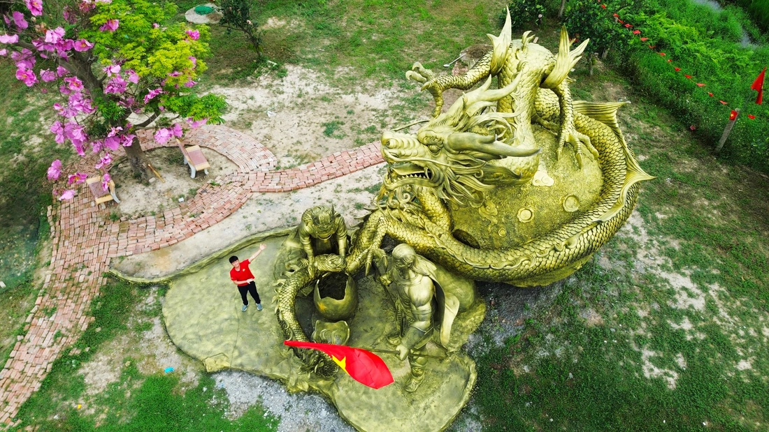 9X tạc tượng 25 tấn kể chuyện Lạc Long Quân - Âu Cơ dịp Giỗ Tổ Hùng Vương - Ảnh 4.