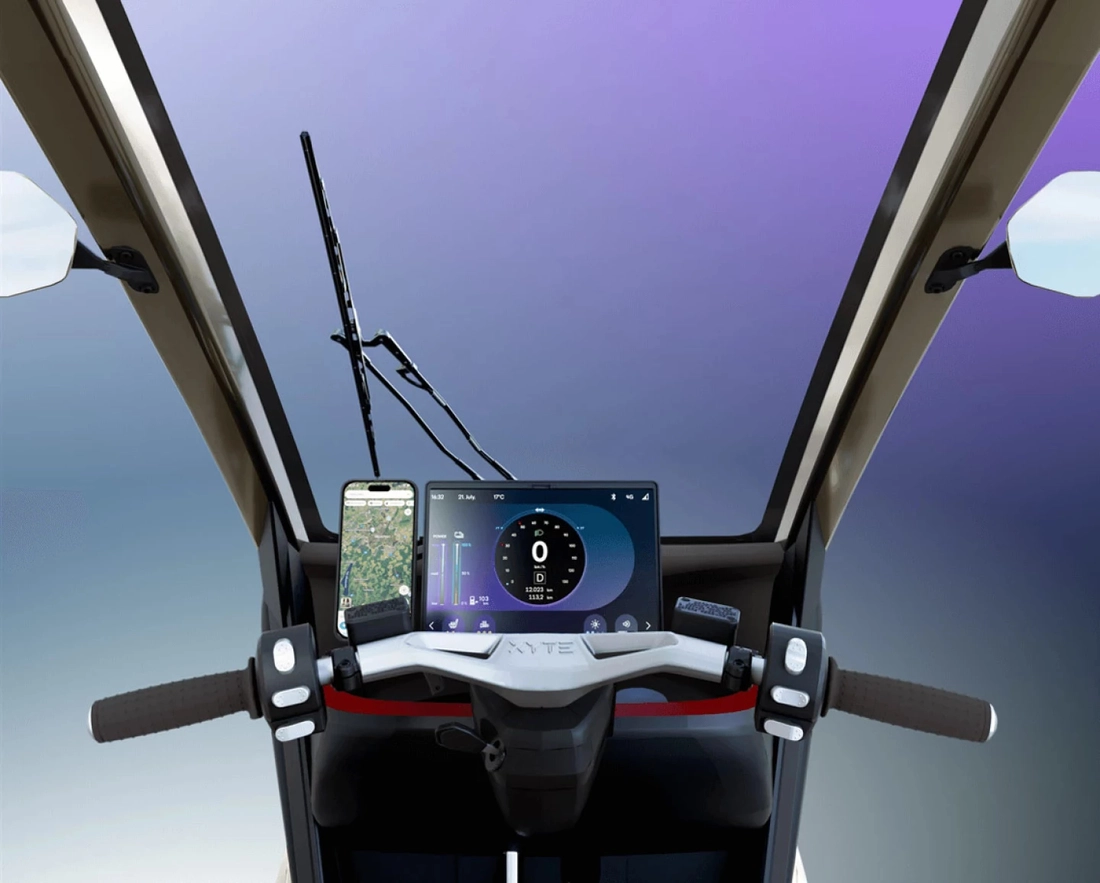 Xe máy điện to cỡ Honda SH mà không cần đội mũ bảo hiểm, nhiều tiện nghi như ô tô - Ảnh 5.