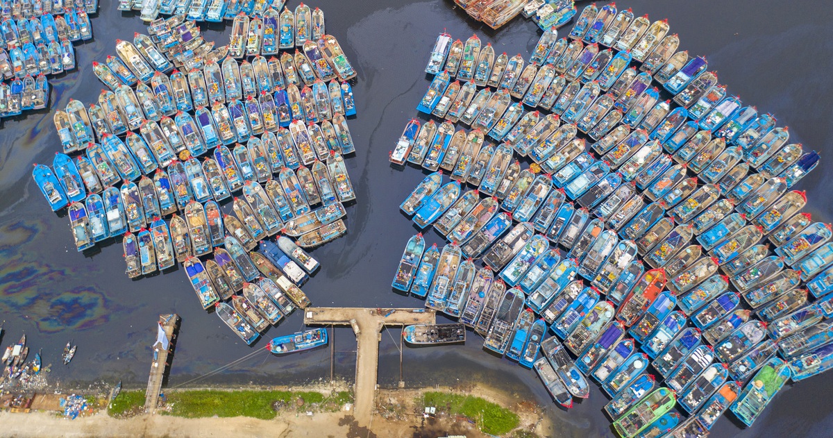 Ngư dân Đà Nẵng đưa thuyền vào sâu sông Hàn, nhường chỗ cho tàu tỉnh bạn trú bão