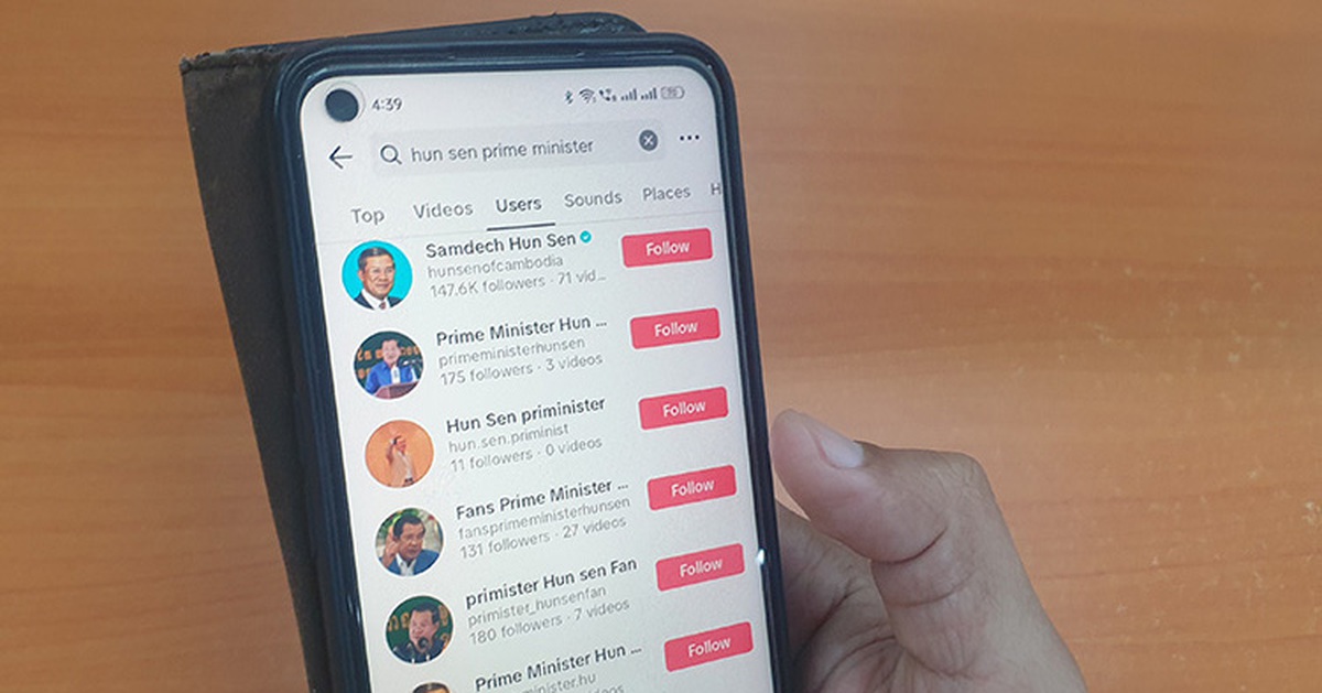 Ông Hun Sen đòi xóa các tài khoản TikTok giả tên ông