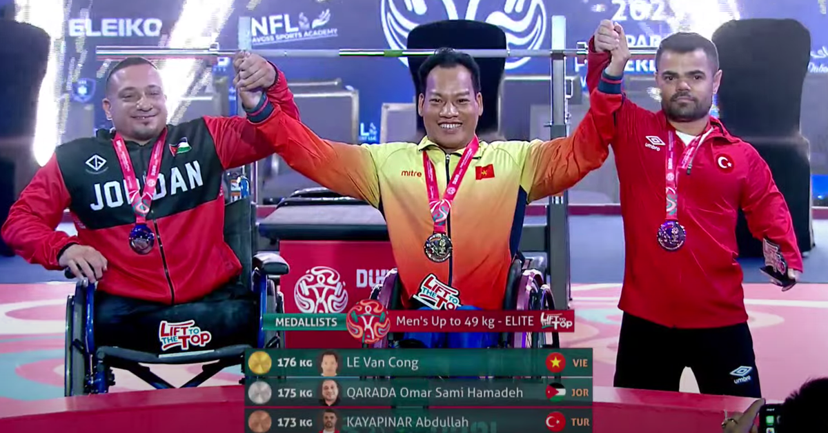 Lực sĩ Lê Văn Công đoạt huy chương vàng thế giới đầy kịch tính