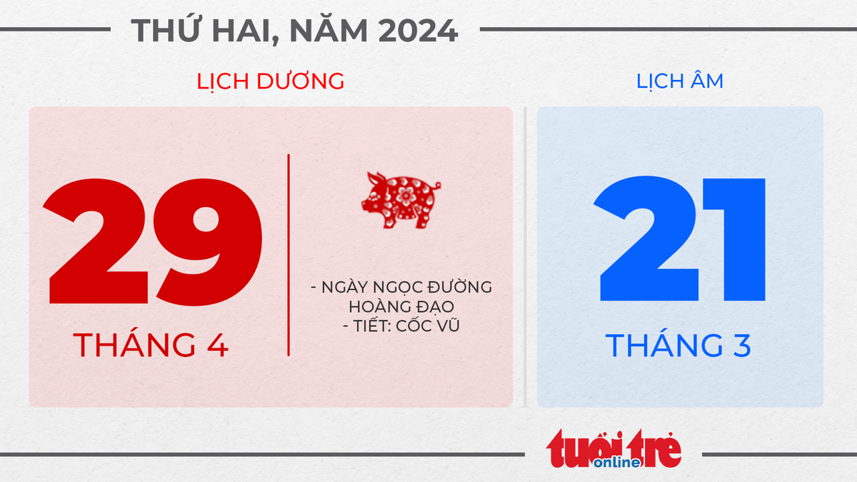 15. Thứ hai, ngày 29 tháng 4 năm 2024