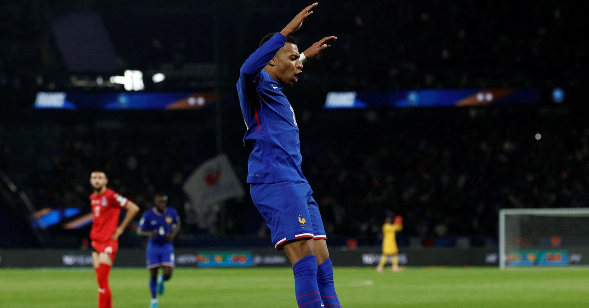 Mbappe ghi bàn trận thứ 10 liên tiếp, tuyển Pháp giữ mạch toàn thắng ở vòng loại World Cup 2026