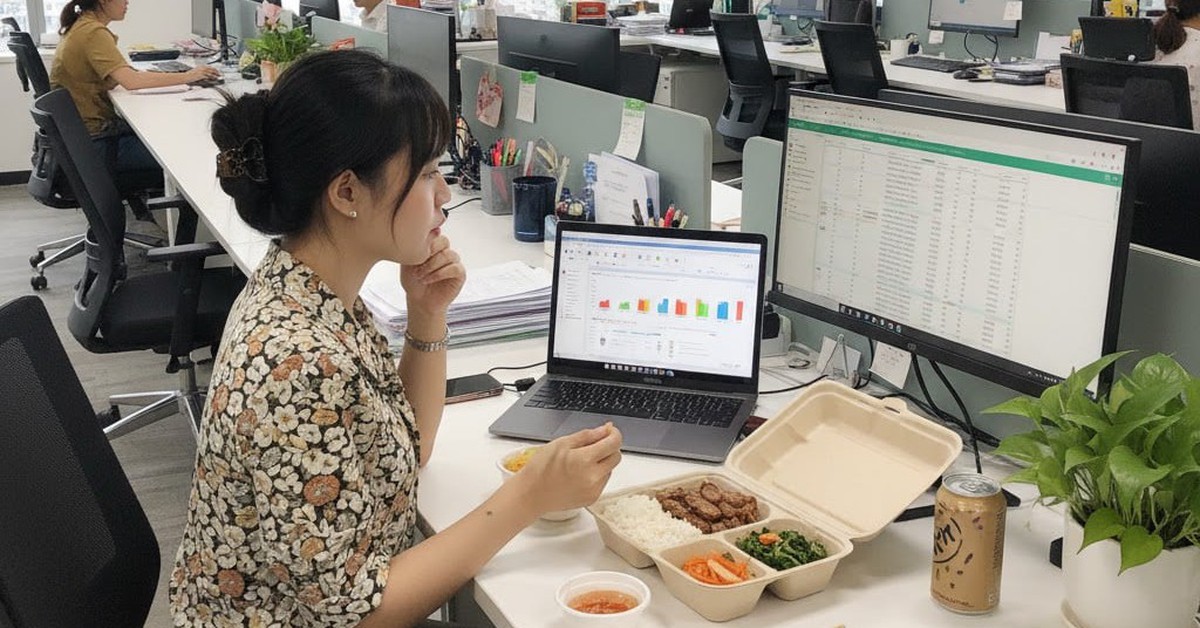 Bữa trưa trước màn hình: Thói quen nhỏ, hệ lụy lớn cho sức khỏe dân công sở