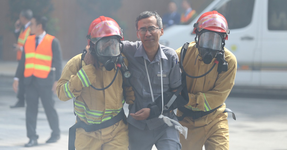 Diễn tập phòng cháy chữa cháy tại tòa nhà mPlaza