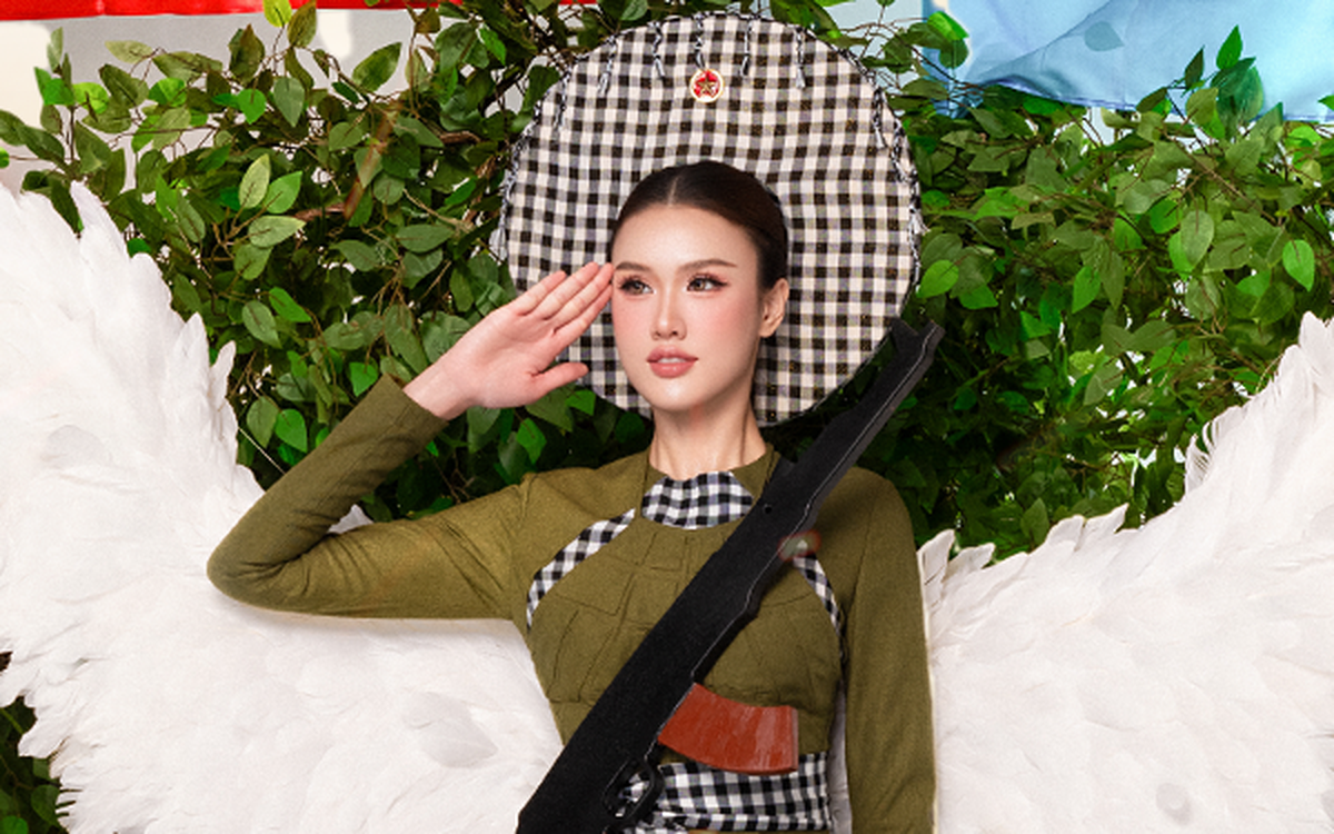 Trịnh Mỹ Anh mang trang phục dân tộc lấy cảm hứng hình tượng phụ nữ Việt đến Miss Earth 2025