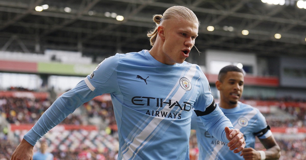 Haaland 'không thể tạm dừng' với bàn thắng thứ 16 trong 9 trận đưa Man City trở lại top 5