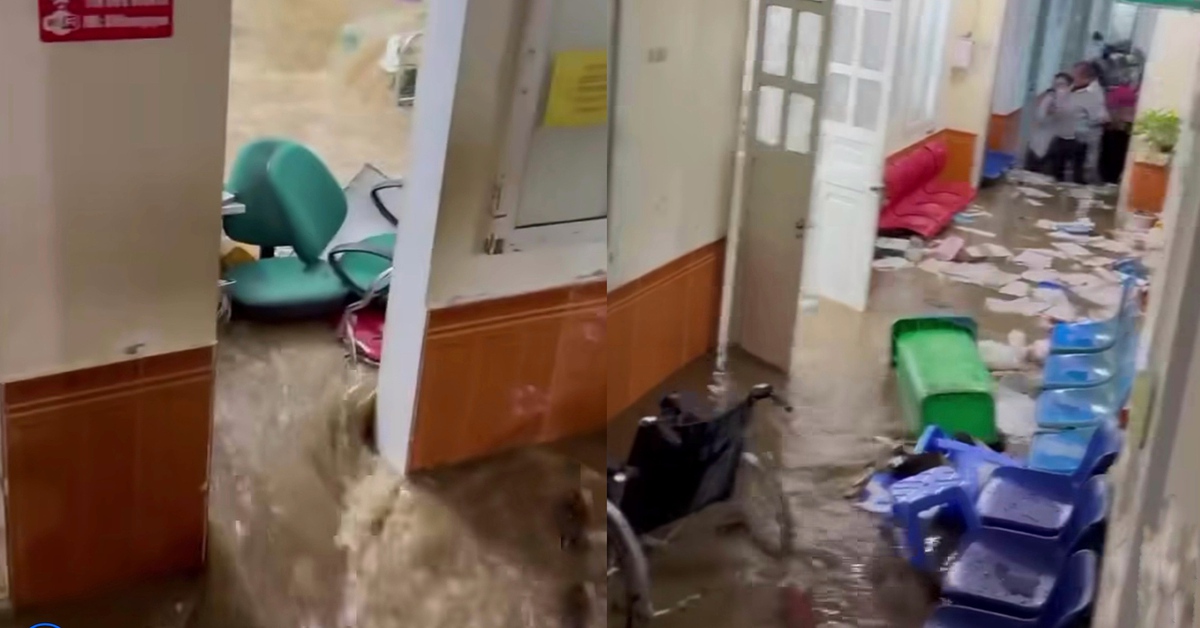 Mưa lớn, bệnh viện ở Sơn La bị nước lũ tràn vào, nhiều vật dụng, tài liệu bị cuốn trôi