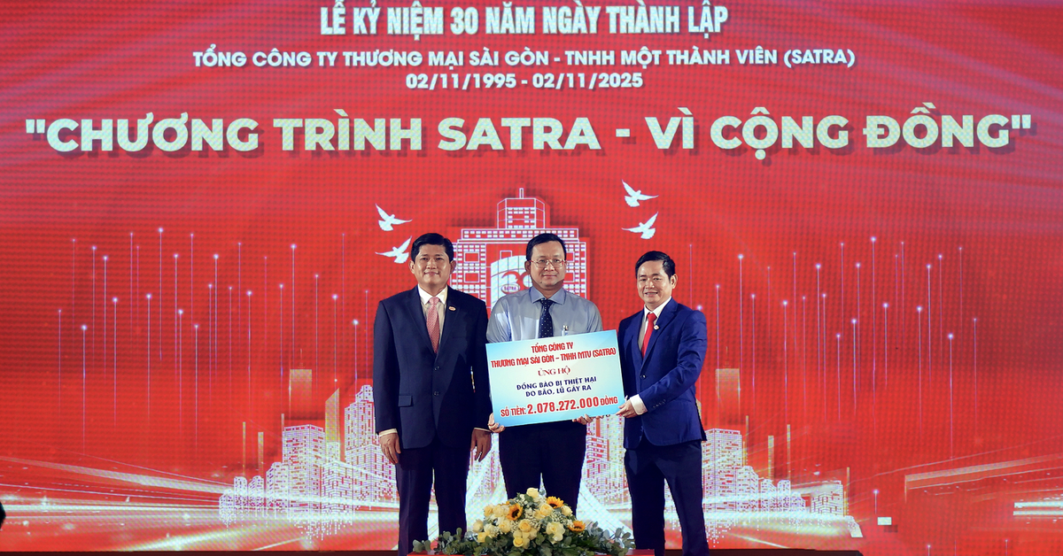 Hơn 2,8 tỉ đồng được SATRA ủng hộ đồng bào bị ảnh hưởng bởi bão, lũ