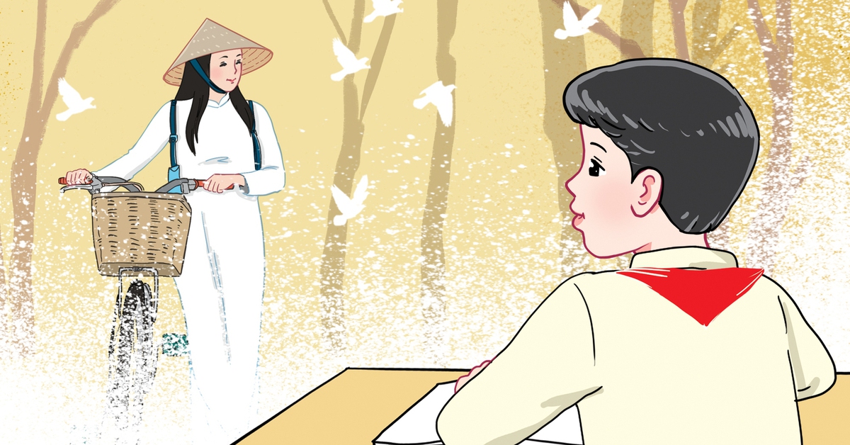 Chị của em ở trường là cô giáo mến thương