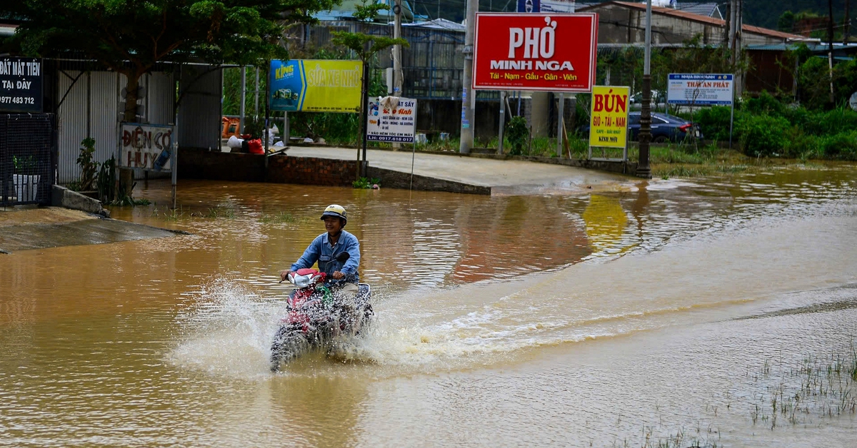 Mưa kéo dài, lũ đổ về, quốc lộ 20 dẫn vào Đà Lạt ngập sâu