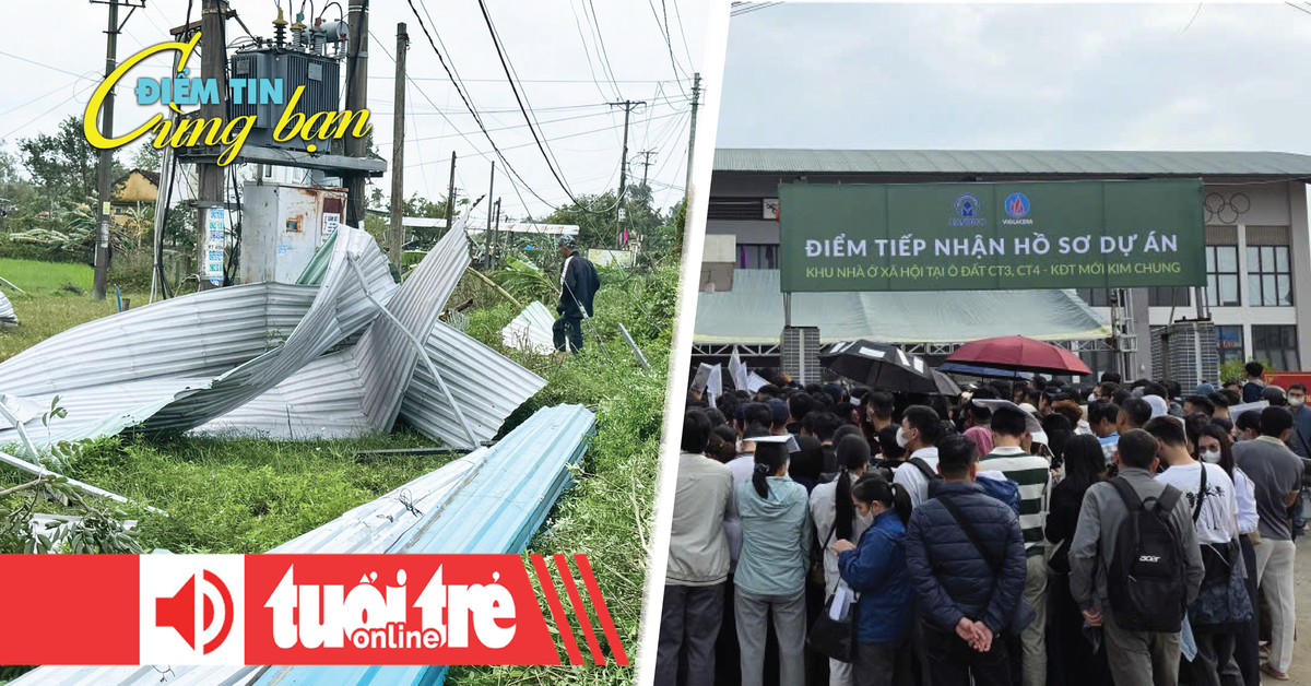 Điểm tin 18h: Xếp hàng xuyên đêm mua nhà ở xã hội; Lốc xoáy ở Đà Nẵng, mái nhà bay tứ tung